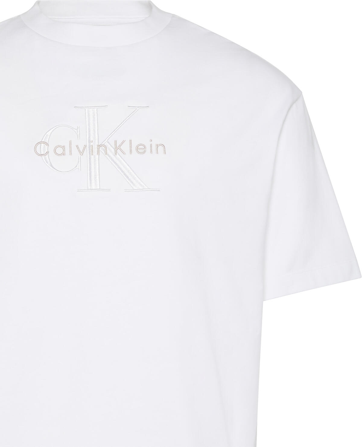 Calvin Klein SS HI LOW EMB 16S JERSEY CN TEE Beyaz Erkek T-Shirt Calvin Klein SS HI LOW EMB 16S JERSEY CN TEE Beyaz Erkek T-Shirt