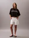 Calvin Klein A-SS Boxy Logo Graph, UB1 Siyah Kadın T-Shirt