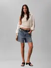 Calvin Klein SL MONOGRAM PATCH WA Bej Kadın Kolsuz Tişört
