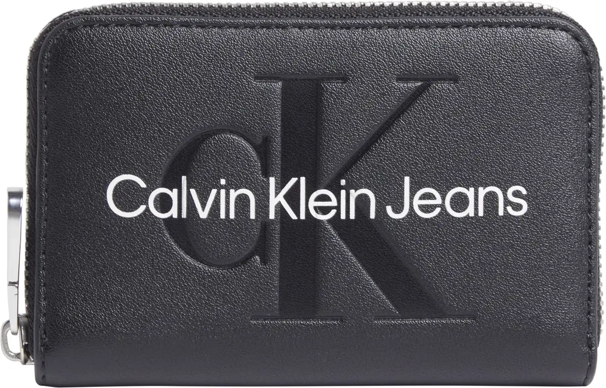 Calvin Klein SCULPTED MED ZIP ARO Kadın Siyah Cüzdan