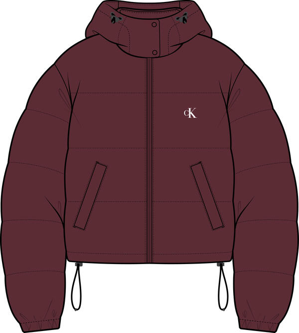 Calvin Klein ESSENTIAL MIDWEIGHT PUFFER JACKE Kırmızı Kadın Mont