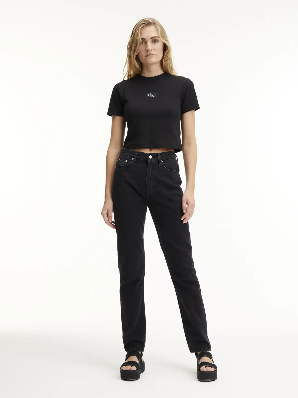 Calvin Klein AUTHENTIC SLIM STRAI Kadın Antrasit Kot Pantolon