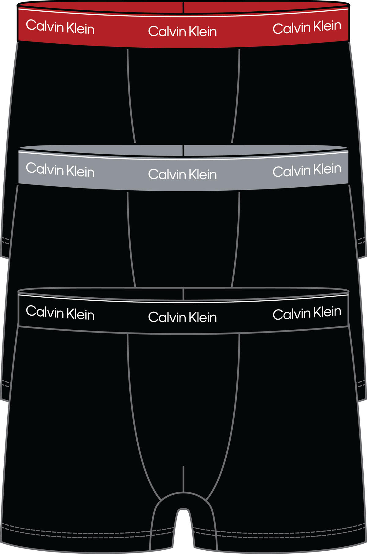 Calvin Klein RELAXED DART TRUNK 3PK Siyah Erkek Boxer Calvin Klein RELAXED DART TRUNK 3PK Siyah Erkek Boxer