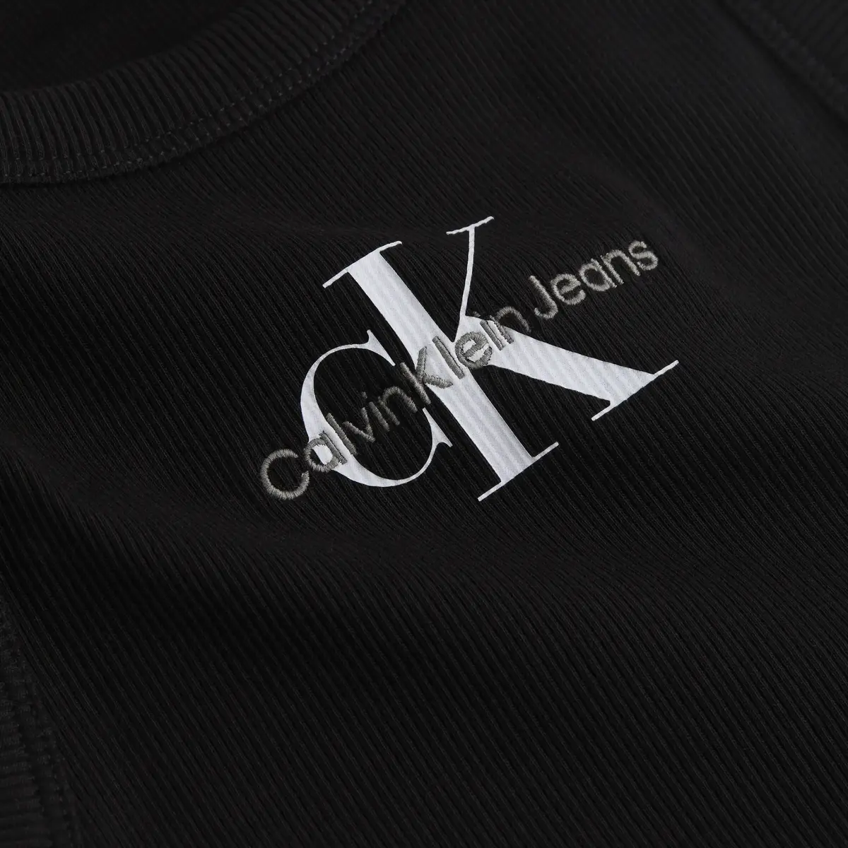 Calvin Klein MONOLOGO RIB TANK TO, BEH Siyah Kadın T-Shirt & Polo