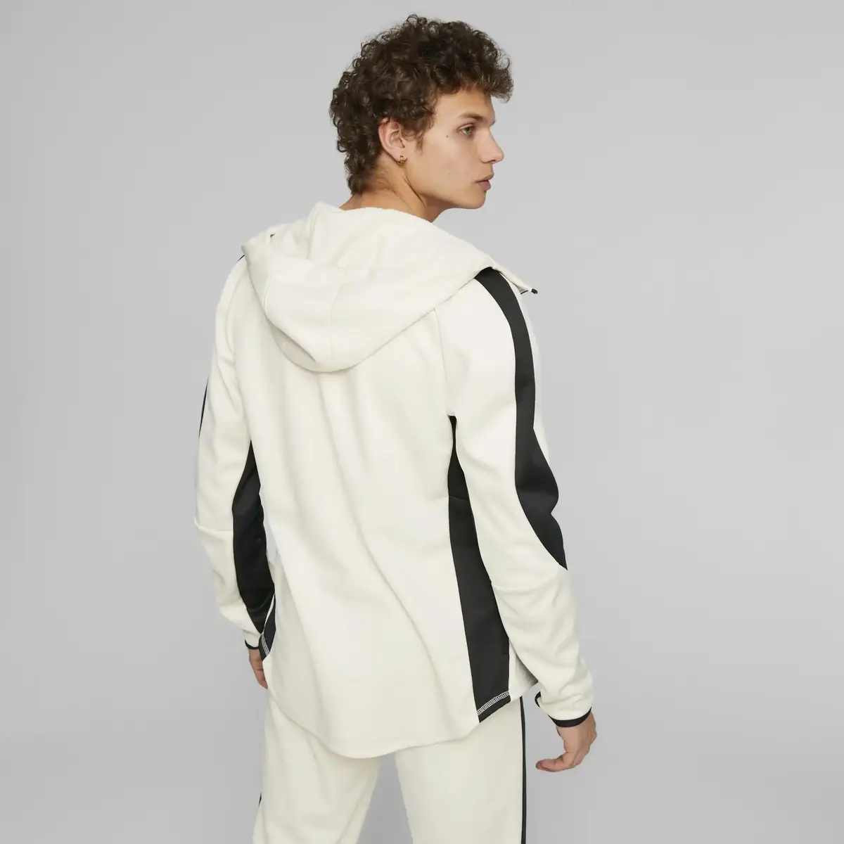 Puma EVOSTRIPE Full-Zip Hoodie Bej Erkek Sweatshirt