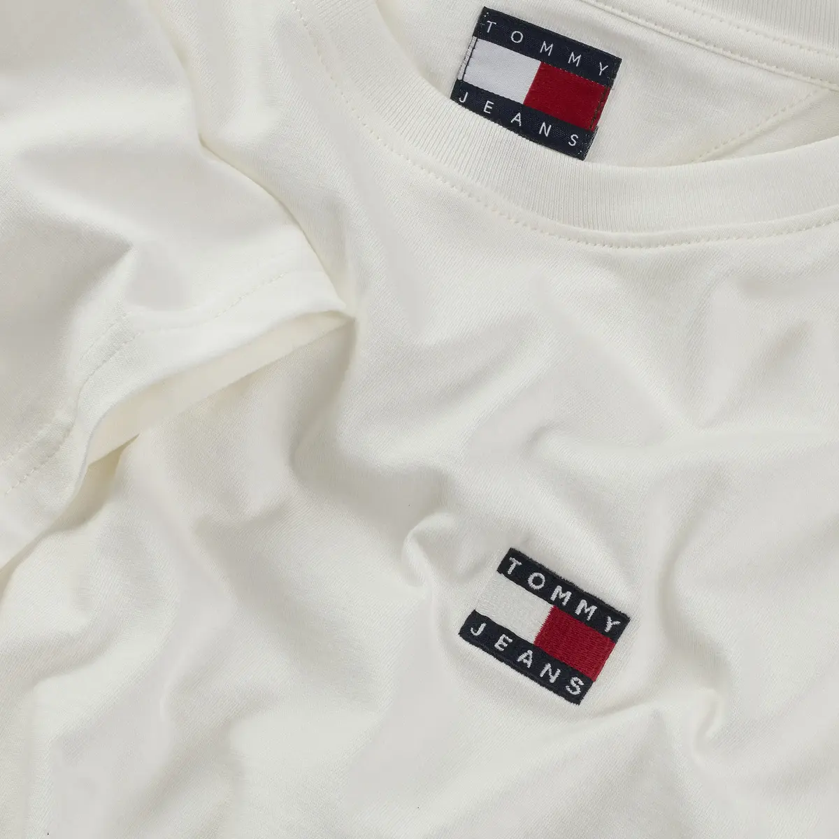Tommy Hilfiger TJW REG WAIST TIE BA, YBL Beyaz Kadın T-Shirt & Polo