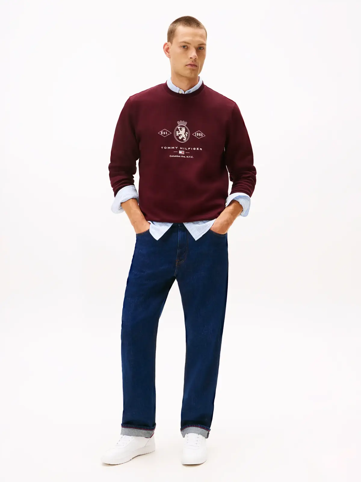 Tommy Hilfiger TH BASKET CORE LTH Mavi Erkek Spor Ayakkabı & Sneaker
