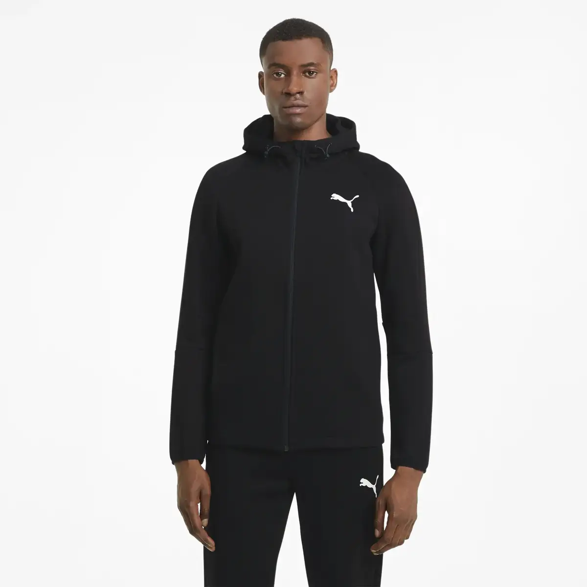Puma EVOSTRIPE Core FZ Hoodie Siyah Erkek Fermuarlı Ceket