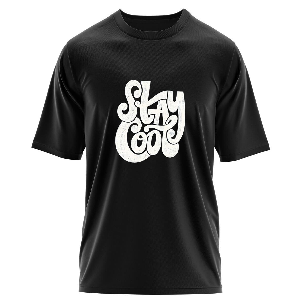24-7 Stay Cool Siyah Baskılı Erkek T-Shirt