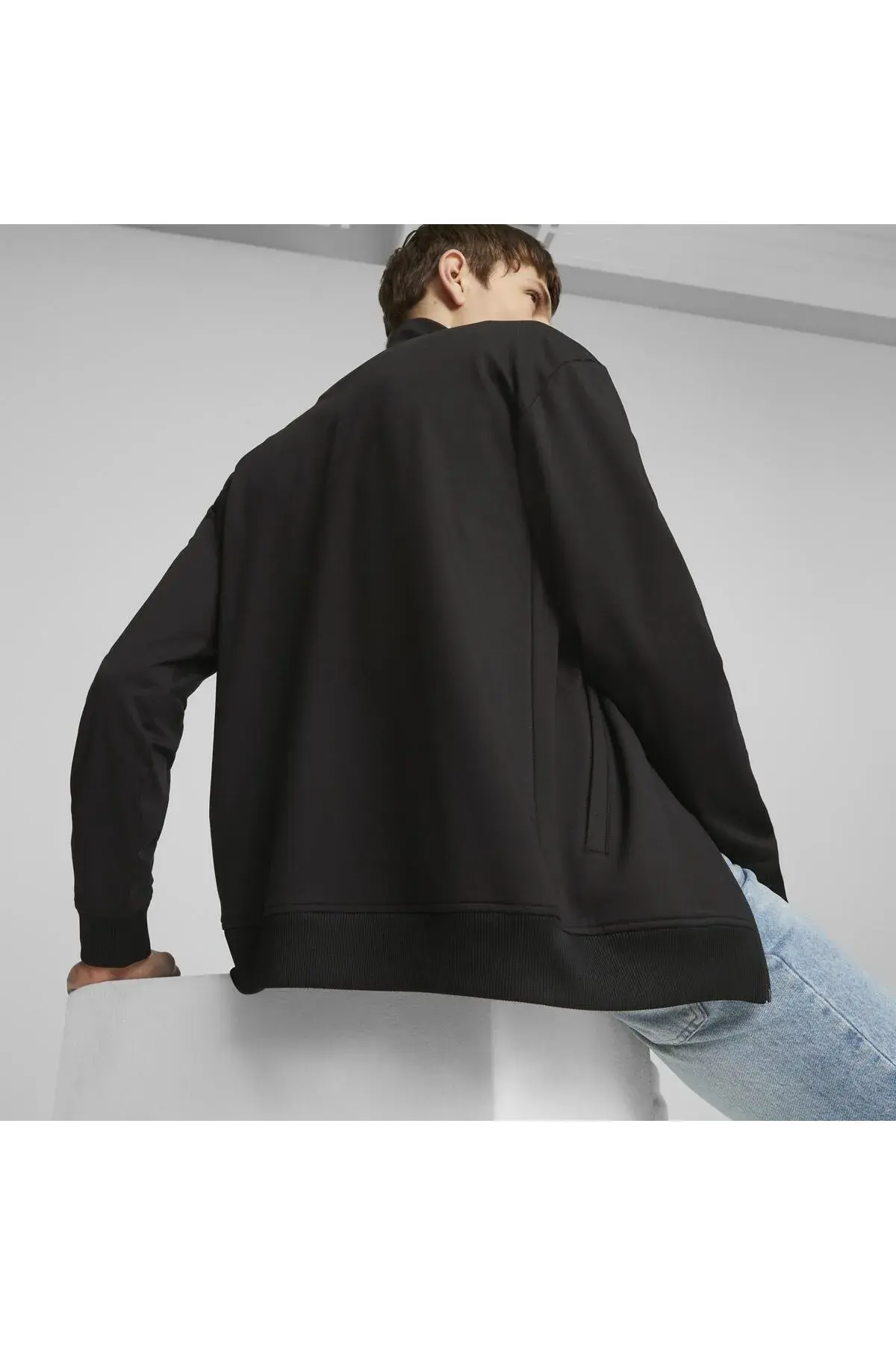 Puma MAPF1 Cloudspun Jacket, slim Siyah Erkek Fermuarlı Sweatshirt