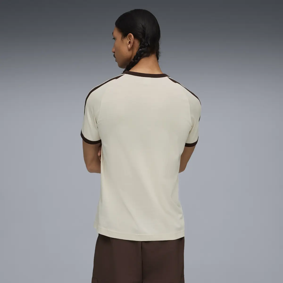 Puma T7 Ringer Tee Krem Erkek T-Shirt & Polo