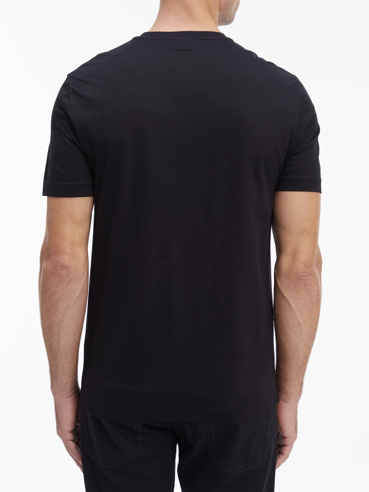 Calvin Klein MERCERIZED COTTON T- Erkek Siyah T-Shirt