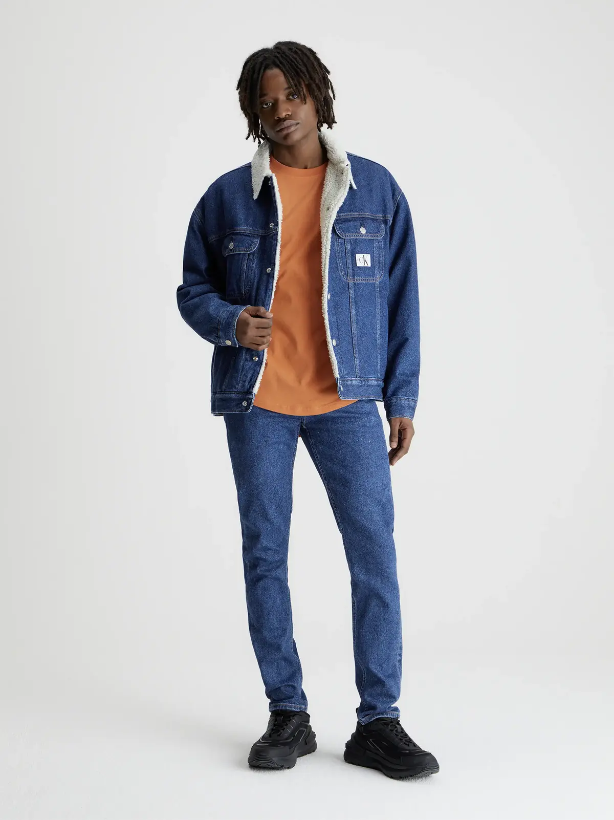 Calvin Klein SLIM TAPER Erkek Mavi Kot Pantolon