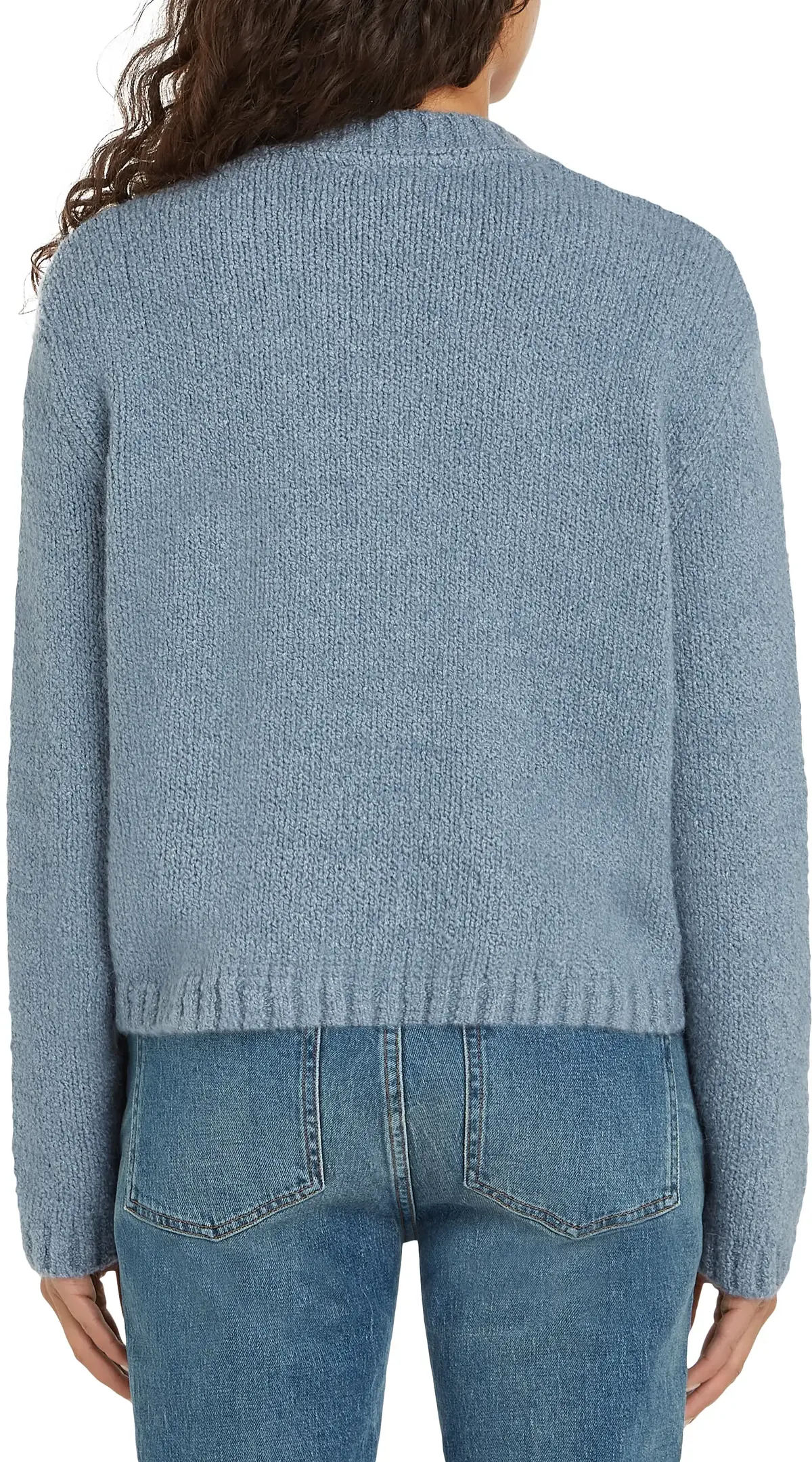 Tommy Hilfiger TEXTURED GOLD BUTTON, DY9 Mavi Kadın Kazak