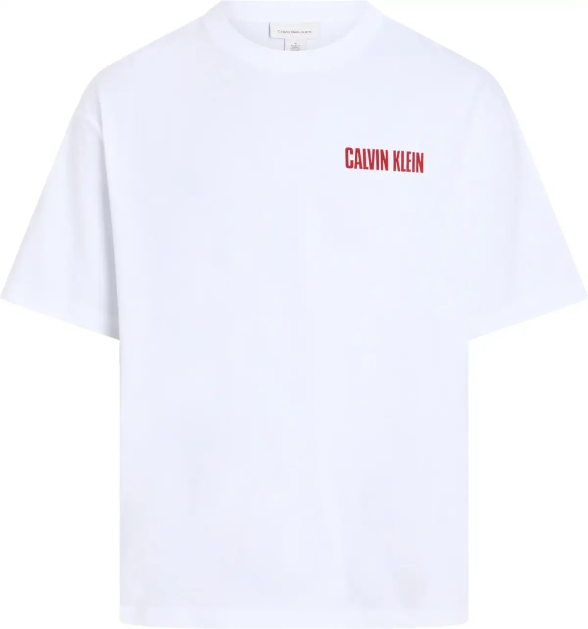 Calvin Klein SS 16S RLX VERT LOGO, YAA Beyaz Erkek T-Shirt & Polo
