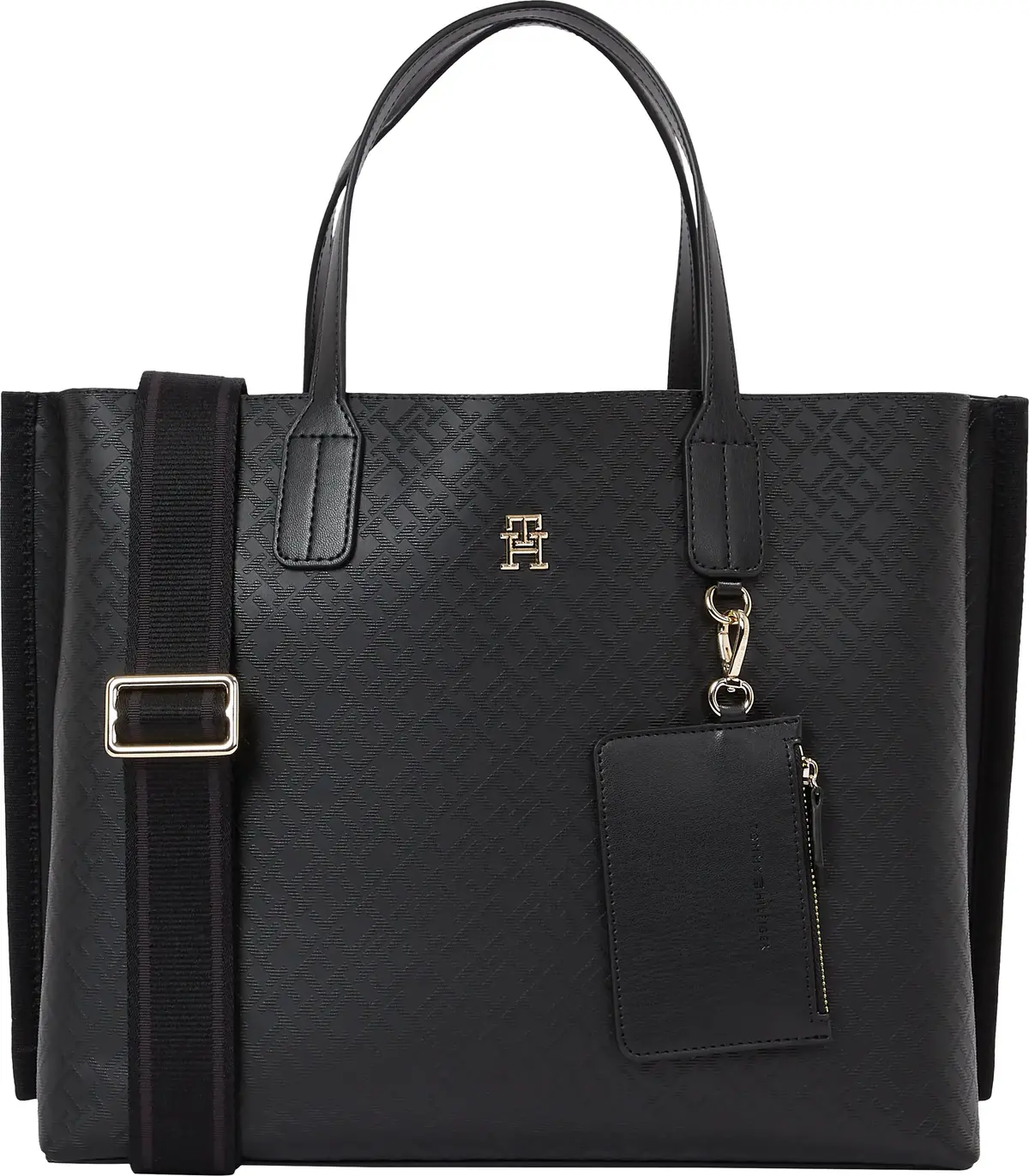 Tommy Hilfiger TH DISTINCT SATCHEL, BDS Siyah Kadın Çanta & Cüzdan