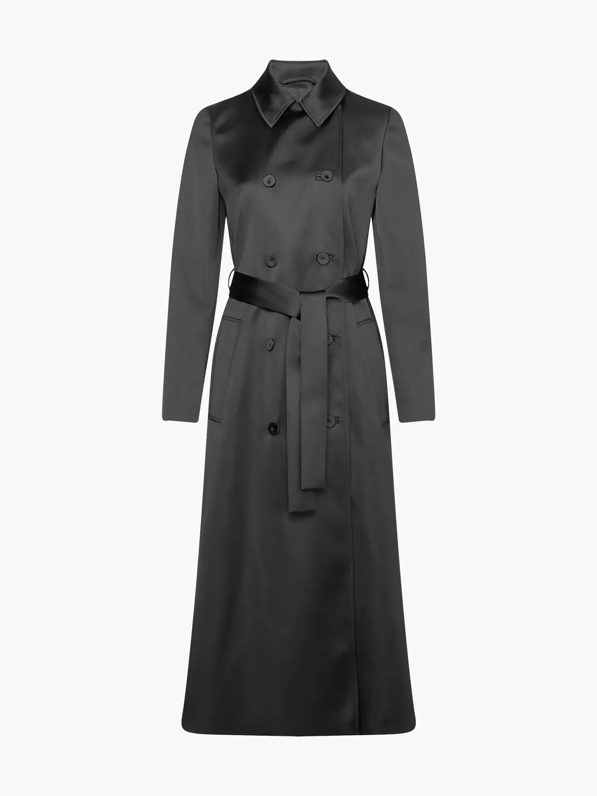 Calvin Klein DUCHESS SATIN MAXI T Kadın Siyah Trençkot