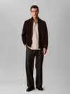 Calvin Klein LS FZ TEXTURE STITCH Kahverengi Erkek Fermuarlı Kazak
