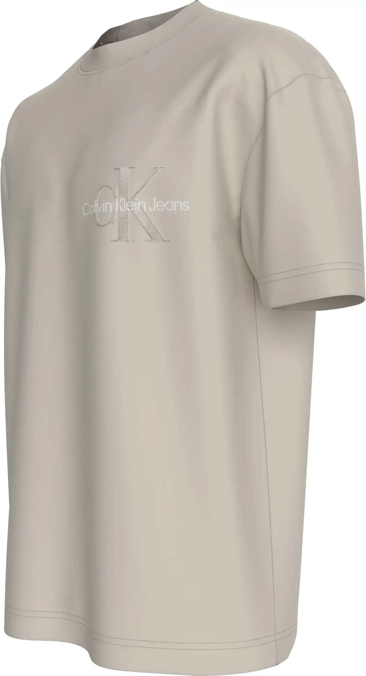 Calvin Klein BRISTLE MONOLOGO TEE, PDH Krem Erkek T-Shirt & Polo