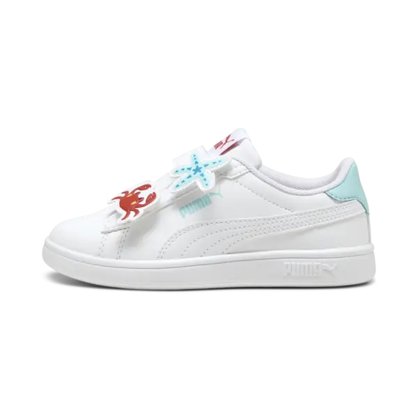 Puma Smash 3.0 Badges V PS Beyaz Kız Çocuk Spor Ayakkabı