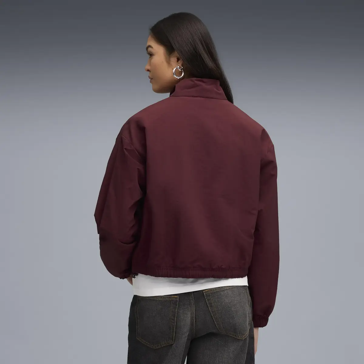 Puma HER Woven Half-Zip Crew Kırmızı Kadın Sweatshirt