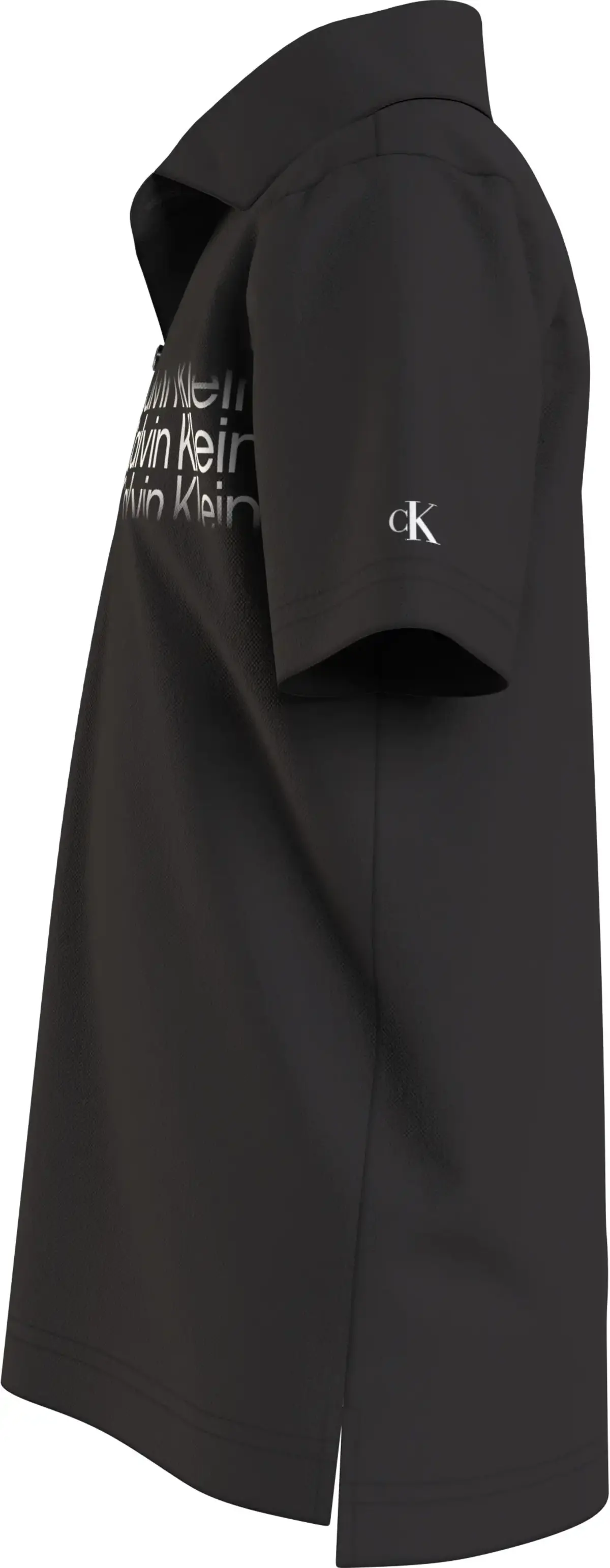 Calvin Klein INST. CUT OFF LOGO P Erkek Siyah Polo T-Shirt