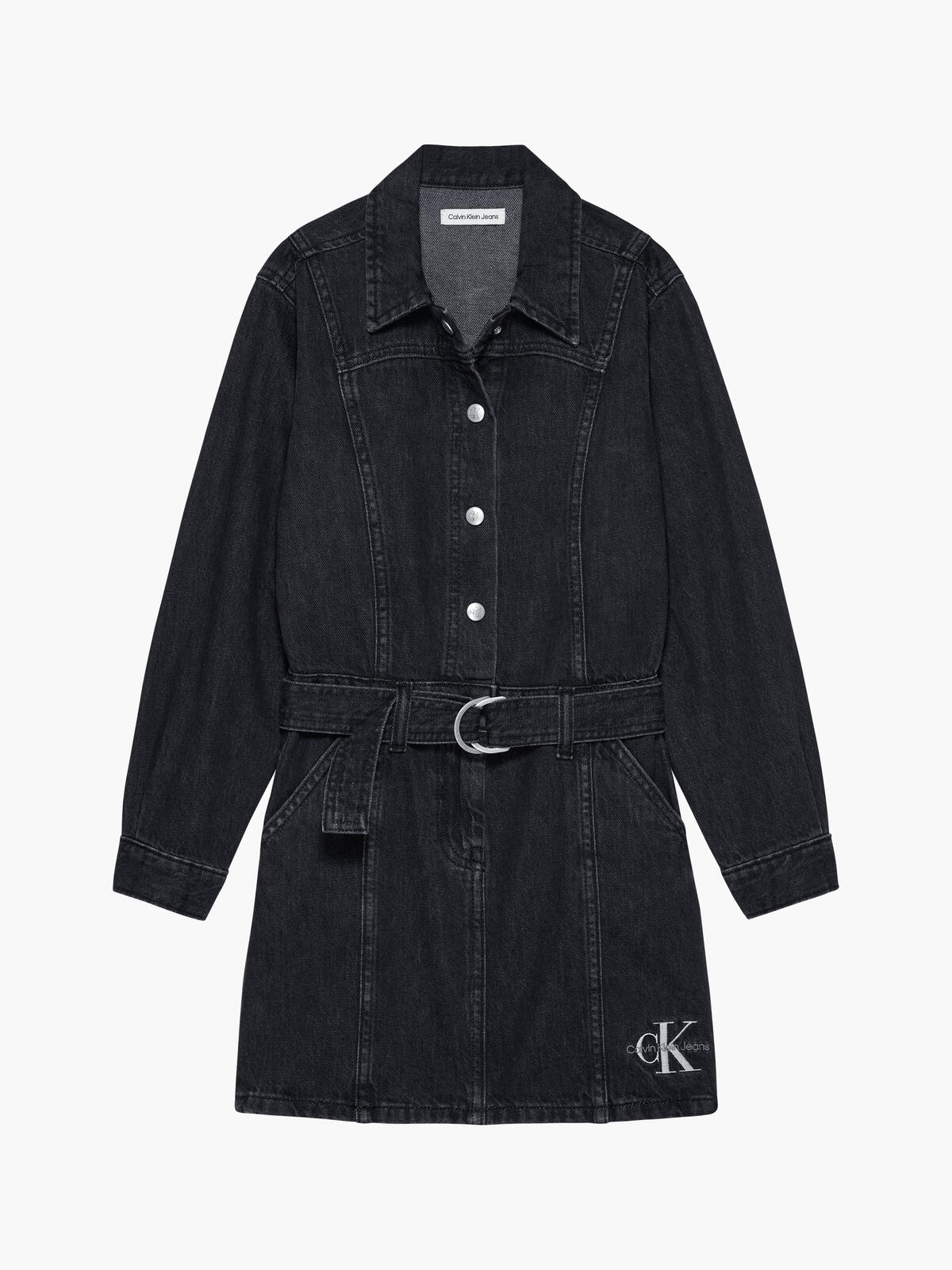 Calvin Klein LS DRESS DENIM LIGHT Kadın Antrasit Elbise