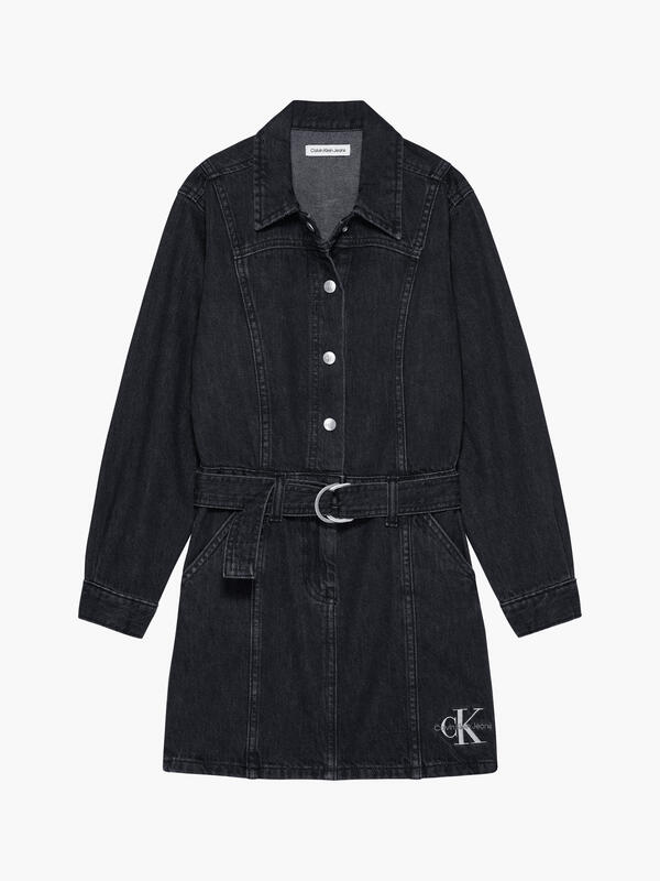 Calvin Klein LS DRESS DENIM LIGHT Kadın Antrasit Elbise