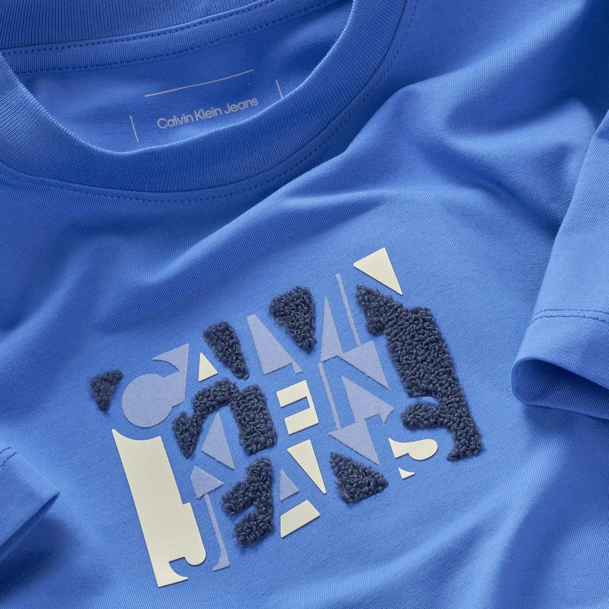 Calvin Klein GEO CKJ LOGO SS T-SH, C4H Mavi Erkek T-Shirt & Polo