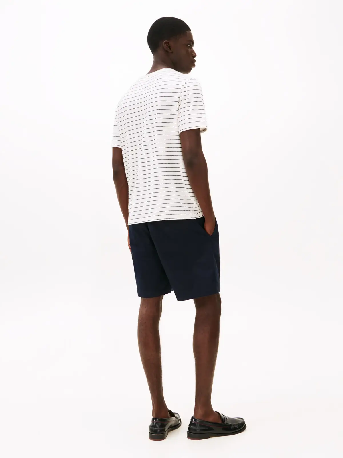 Tommy Hilfiger COTTON LINEN STRIPE, 0FA Krem Erkek T-Shirt & Polo