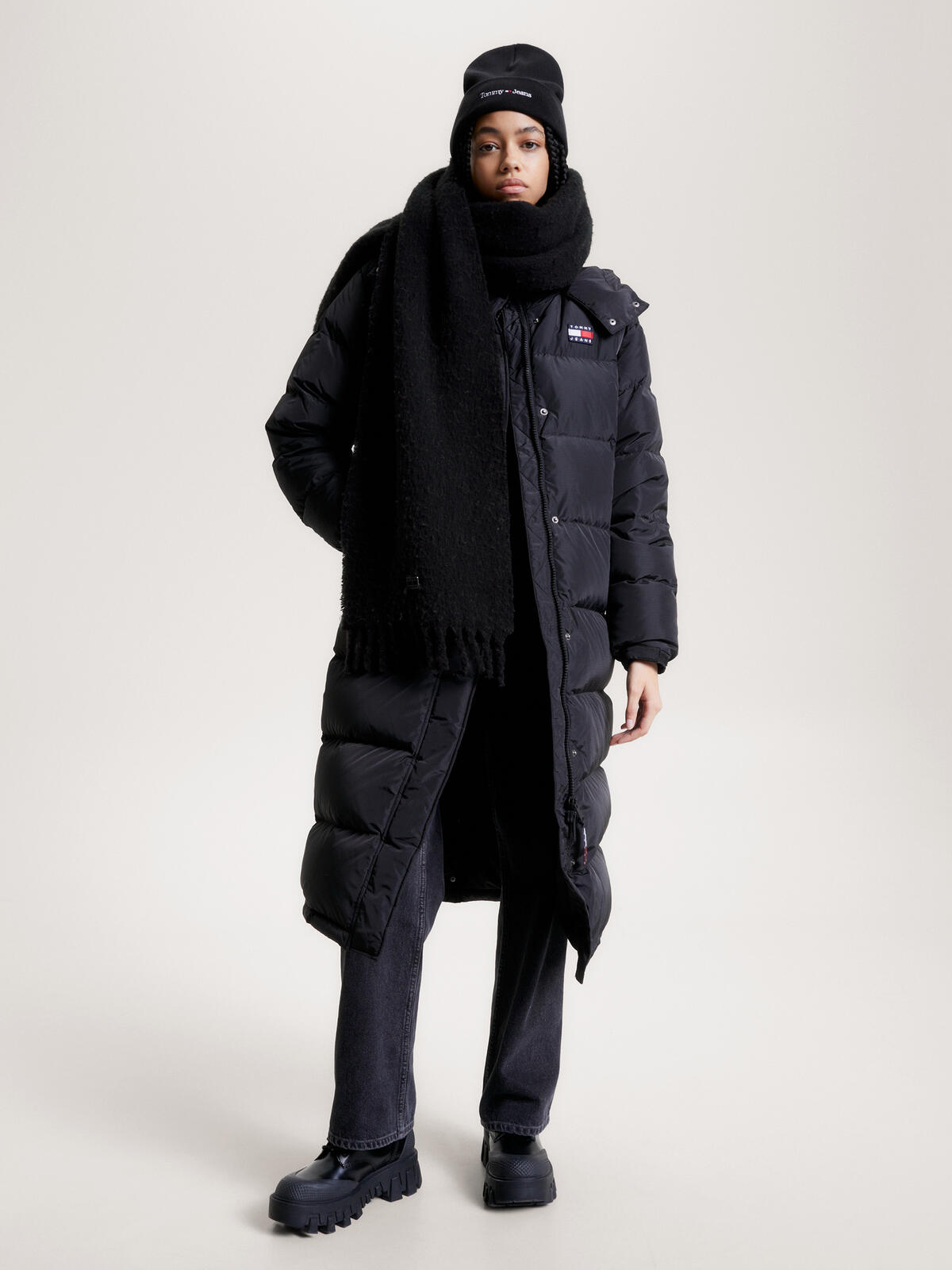 Tommy Hilfiger TJW COSY KNIT SCARF Kadın Siyah Atkı