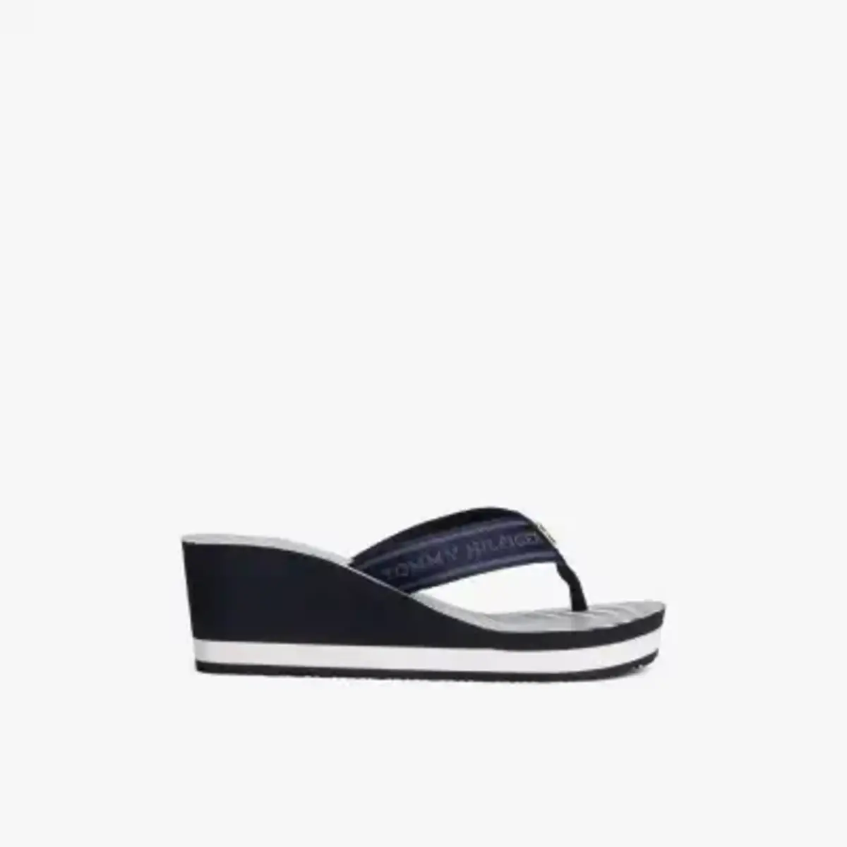 Tommy Hilfiger TH STRIPES WEDGE BEA, DW6 Siyah Kadın Terlik