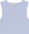 Calvin Klein WOVEN LABEL 2X2 BABY RIB TANK Kadın Mavi T-Shirt