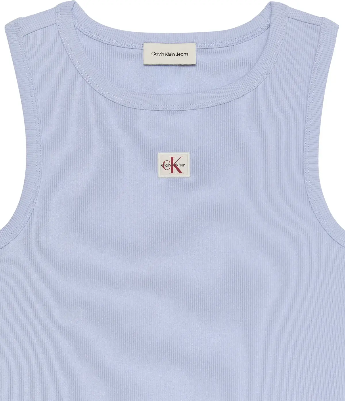 Calvin Klein WOVEN LABEL 2X2 BABY RIB TANK Kadın Mavi T-Shirt