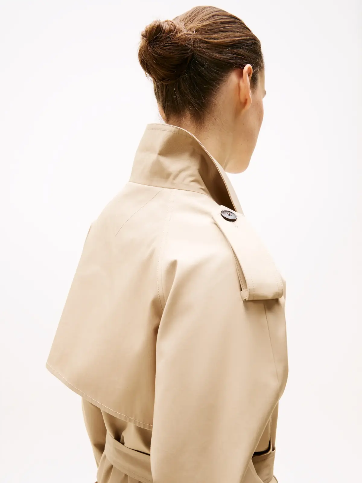 Tommy Hilfiger COTTON CROP TRENCH, AEG Bej Kadın Ceket