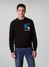 Calvin Klein LS EU 350TERRY CK BAUHAUS LOGO C Siyah Erkek Sweatshirt