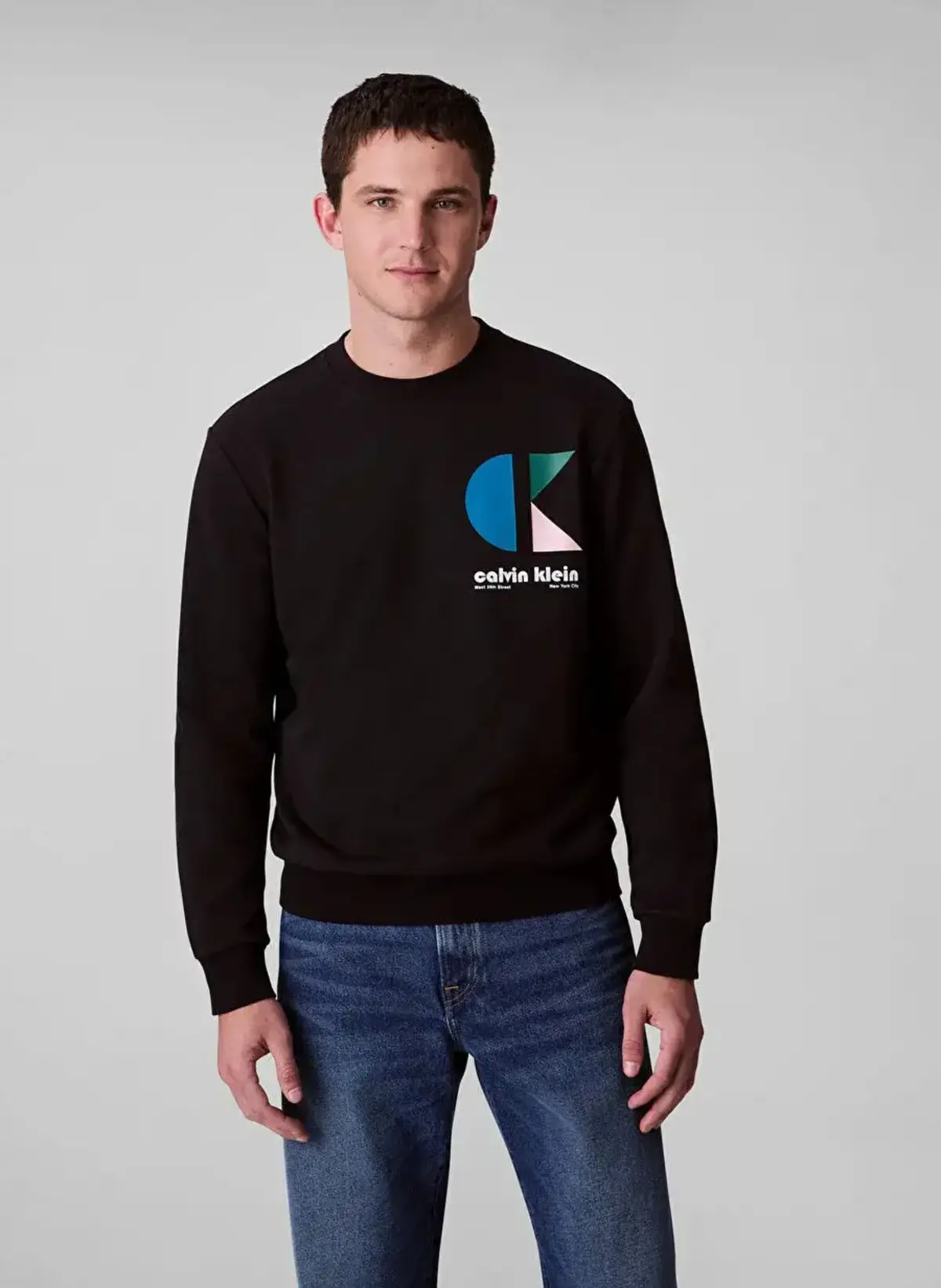 Calvin Klein LS EU 350TERRY CK BAUHAUS LOGO C Siyah Erkek Sweatshirt