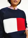 Tommy Hilfiger ORG CO REGULAR FLAG Kadın Siyah Kazak
