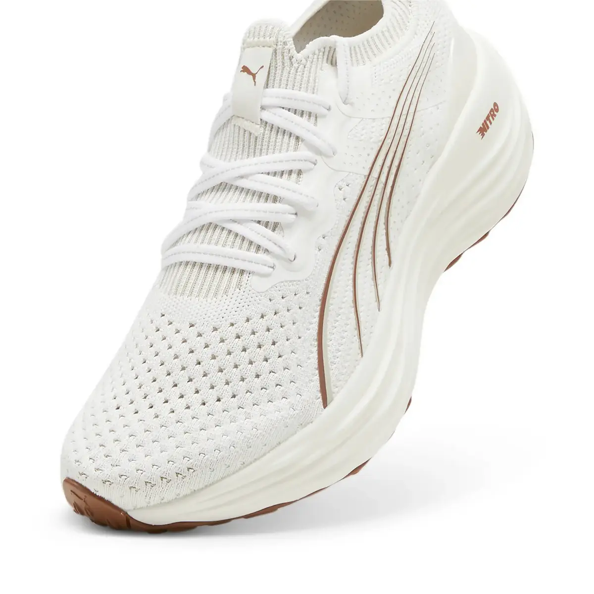 Puma ForeverRun Nitro Knit Wns Bej Kadın Yürüyüş ve Koşu Ayakkabısı