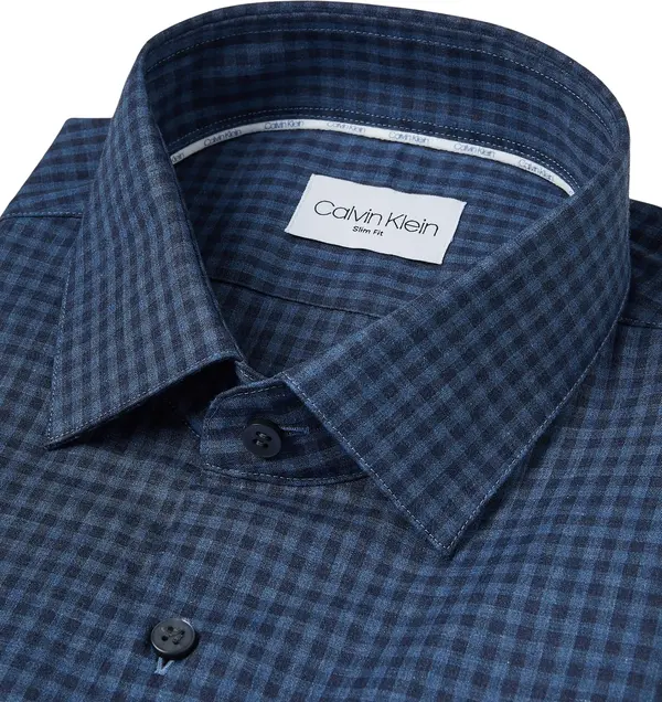 Calvin Klein PRINTED EASY CARE SL Erkek Lacivert Gömlek