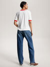 Tommy Hilfiger REG VARSITY FLOCK C- Kadın Krem T-Shirt