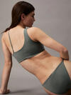 Calvin Klein ONE SHOULDER BRALETT, PM8 Yeşil Kadın Bikini Üstü