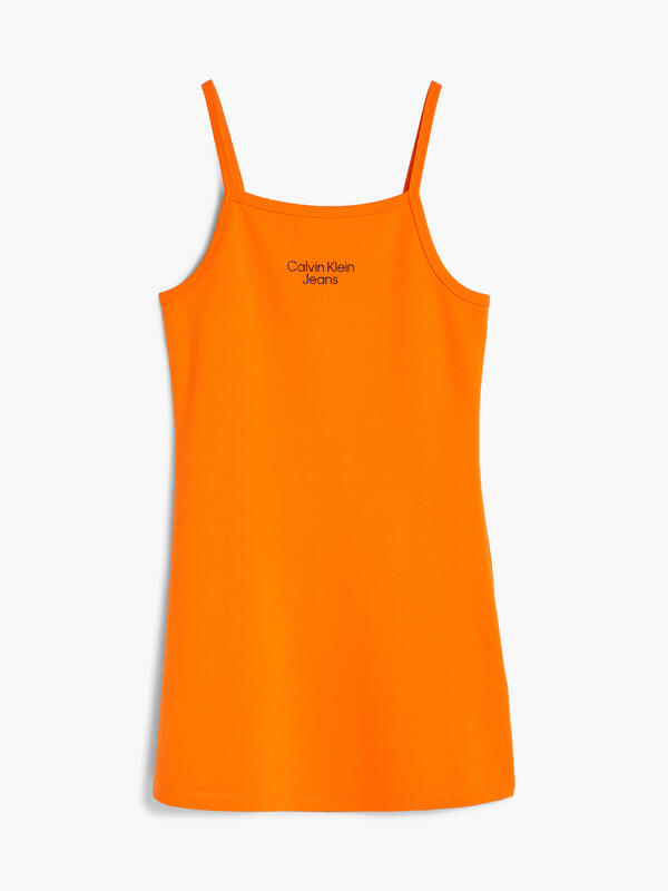 Calvin Klein STACK LOGO PUNTO STR Kadın Turuncu Elbise