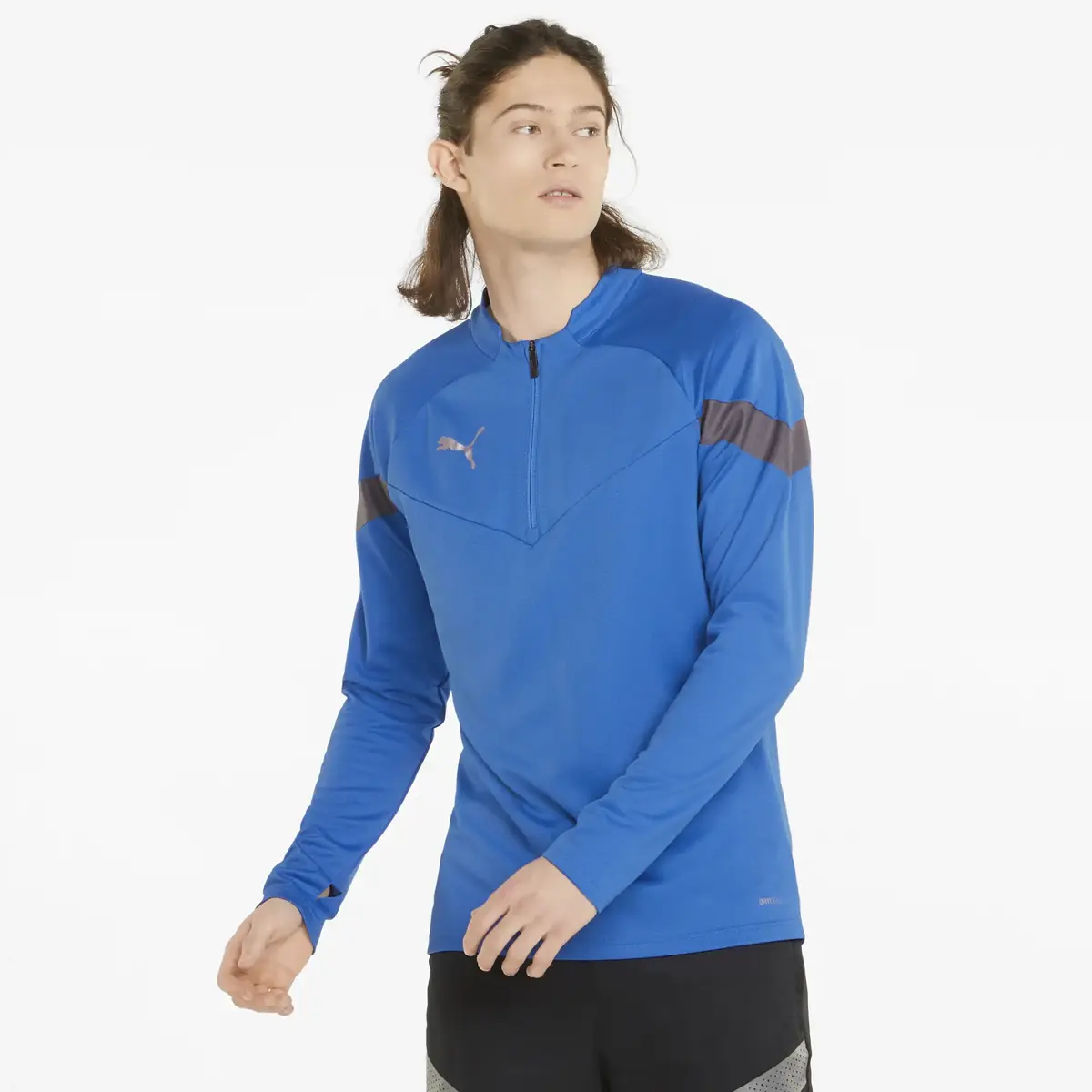 Puma teamFINAL Training 1/4 Zip Top Electric Beyaz Erkek Sweatshirt