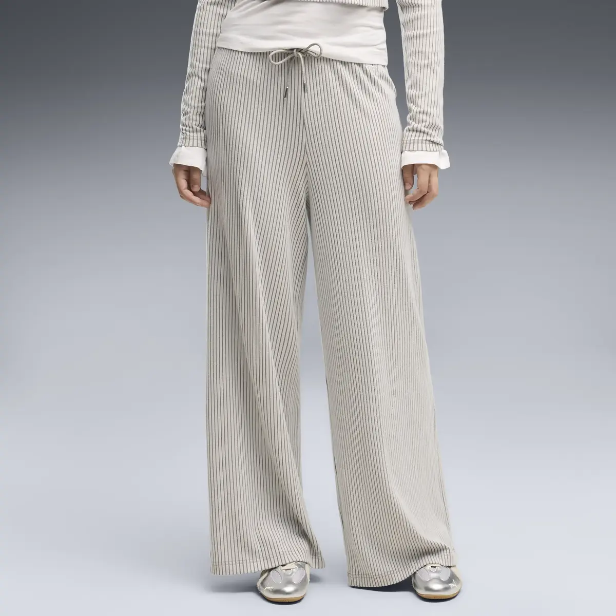 PUMA ESS Ribbed Pants Krem Kadın Eşofman Altı