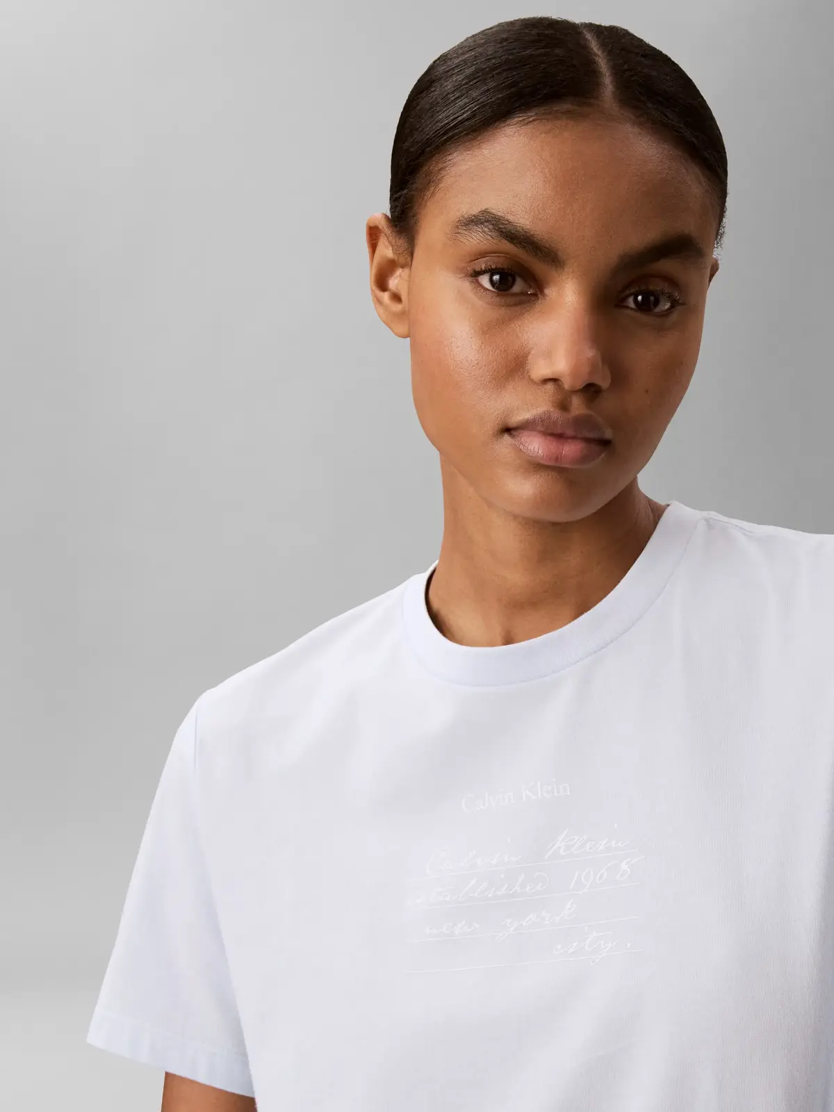Calvin Klein SS CLASSIC HANDWRITI, CIQ Mavi Kadın T-Shirt