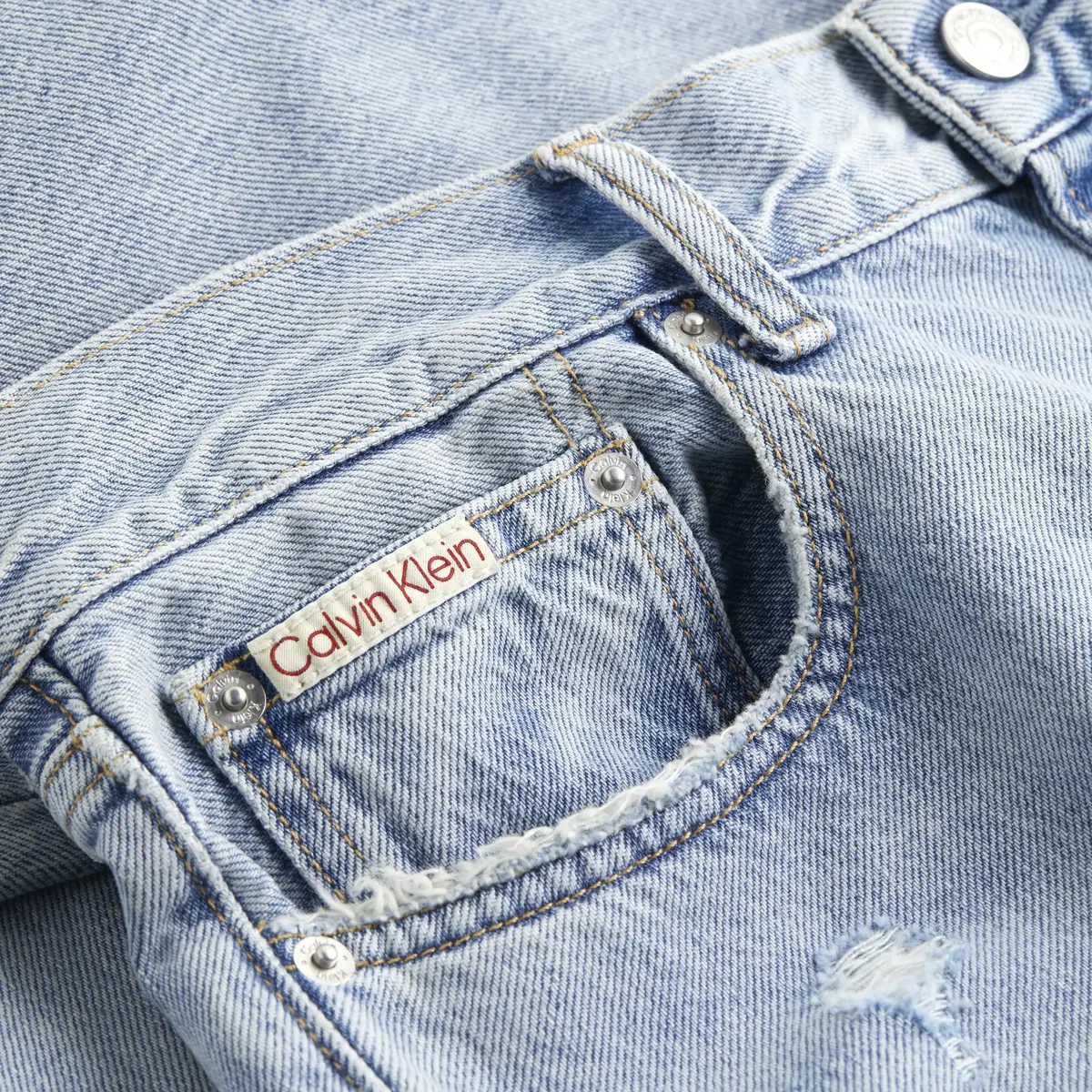 Calvin Klein SLIM STRAIGHT Erkek Mavi Kot Pantolon