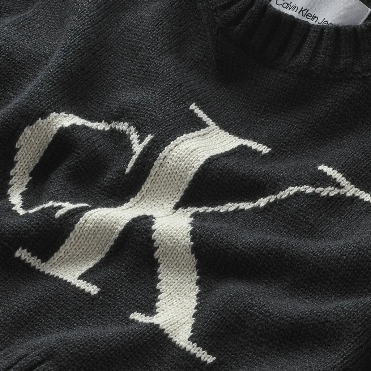 Calvin Klein MONOGRAM SWEATER Kadın Siyah Kazak