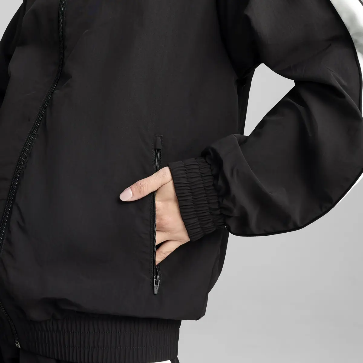 Puma T7 Oversized Track Jacket Siyah Erkek Fermuarlı Ceket