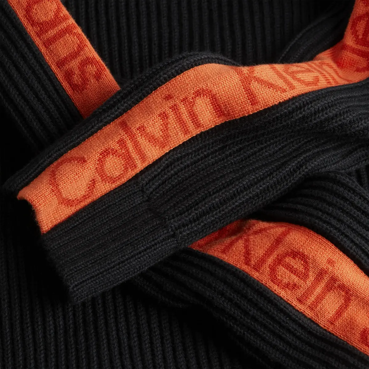 Calvin Klein LOGO INTARSIA TAPE S Erkek Siyah Kazak
